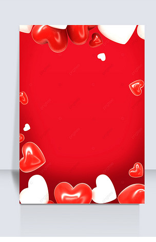 鲜亮红色背景红心图案
