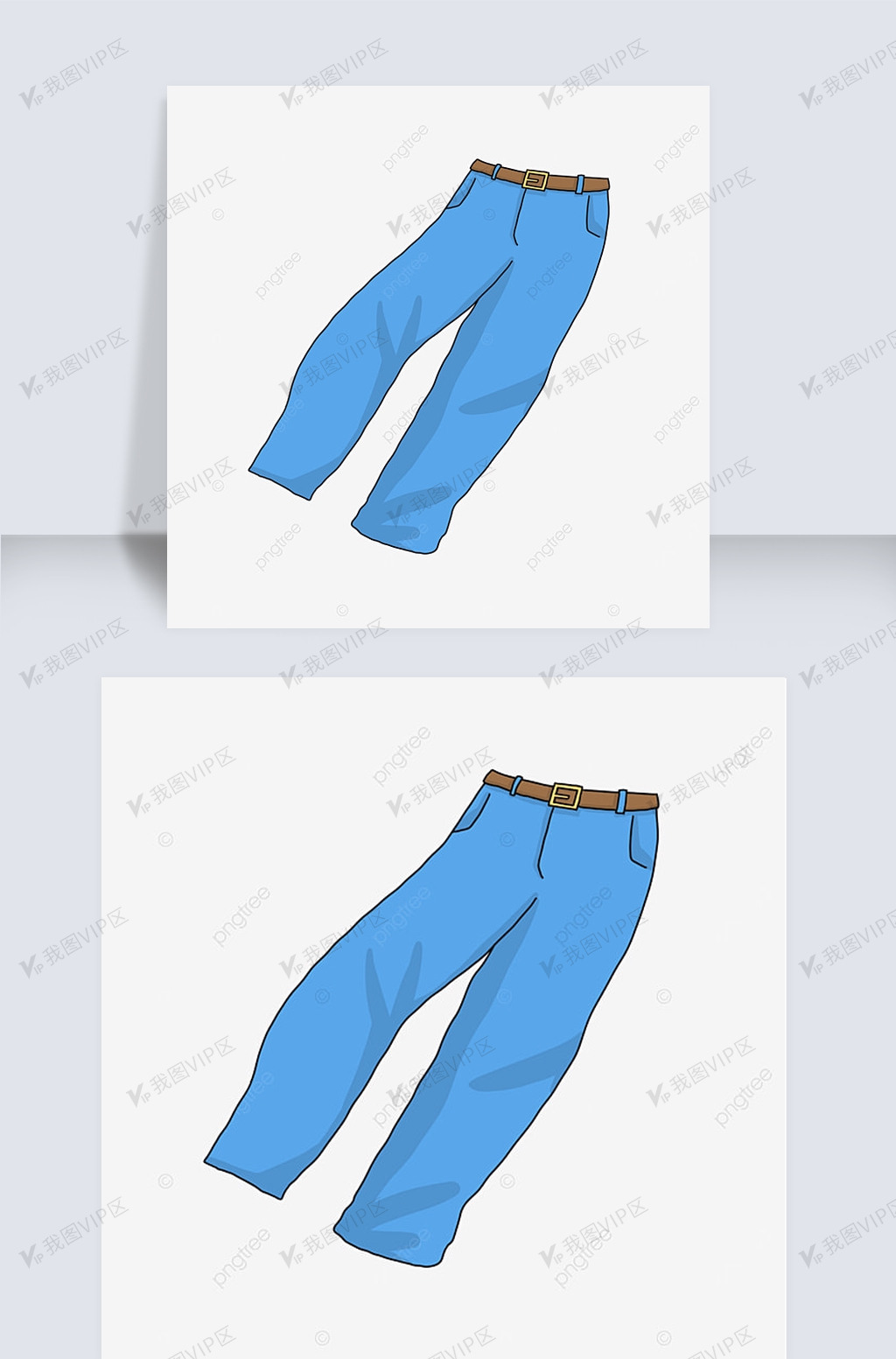 蓝色卡通裤子剪贴画