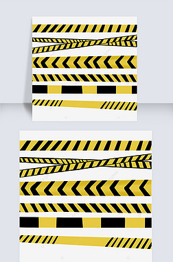 注意安全免抠元素|注意安全的警戒线组合