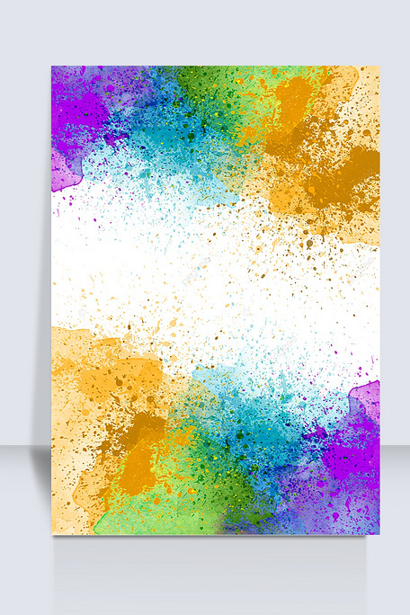 洒红节彩色泼洒水墨颜料烟雾背景