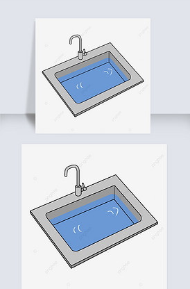 水槽剪贴画铝制洗碗盆