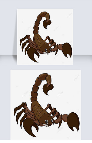 棕色卡通蝎子剪贴画