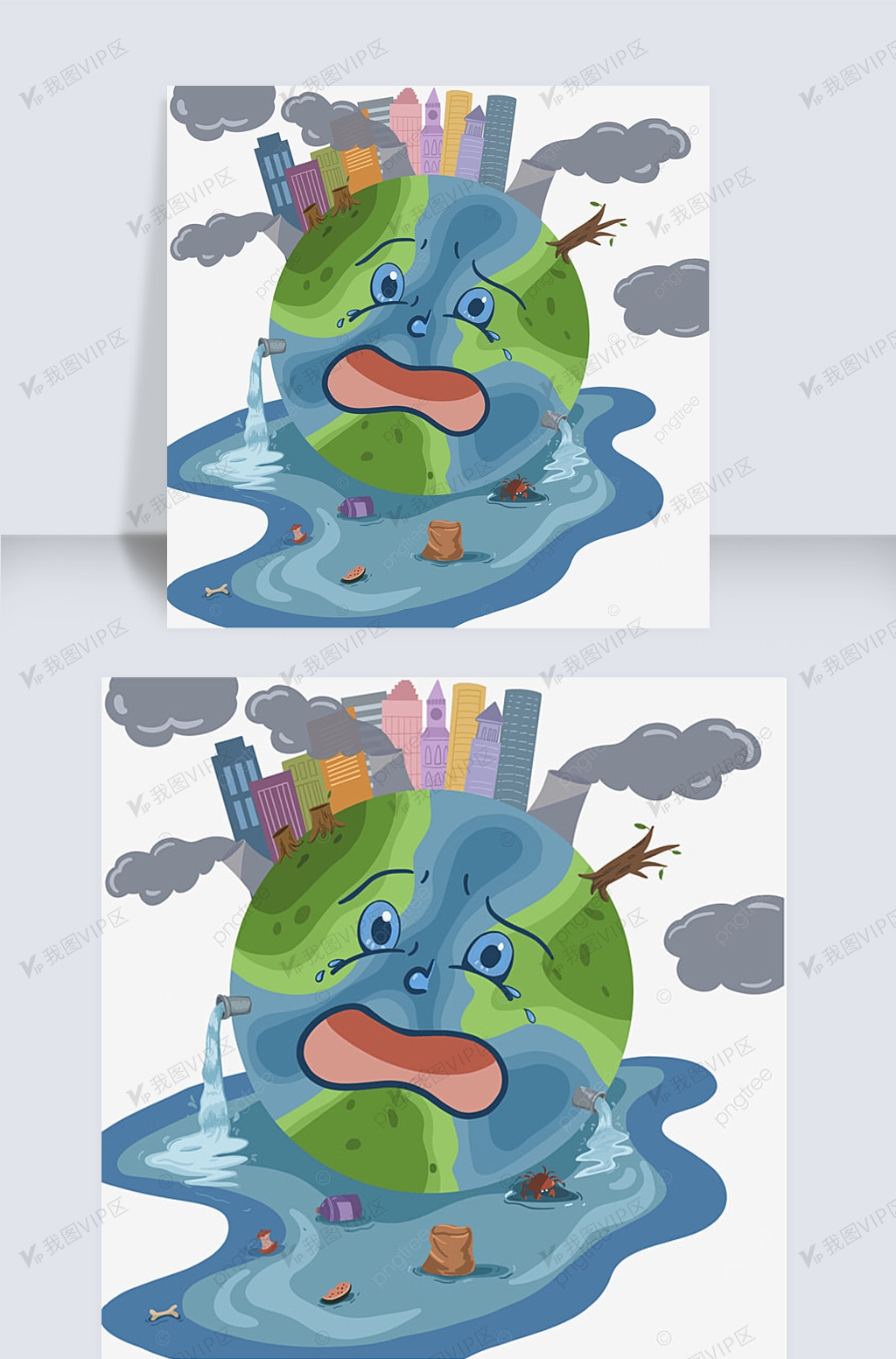 地球污染环境破坏剪贴图