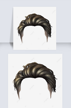 头发发型免抠元素|头发剪贴画男士发型潮流