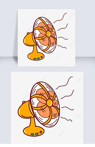 黄色卡通风扇装饰图案