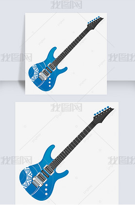 blue white electric guitar