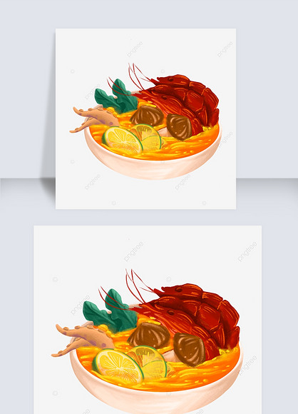 泰国冬阴功汤美味食物佳肴剪贴画