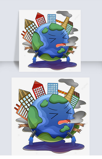 受到污染的咳嗽的地球剪贴画