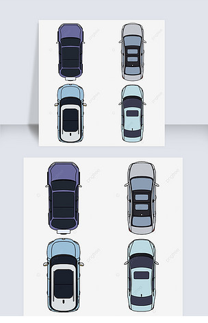扁平汽车顶视图