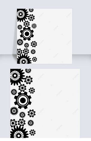 齿轮机械组合黑白边框