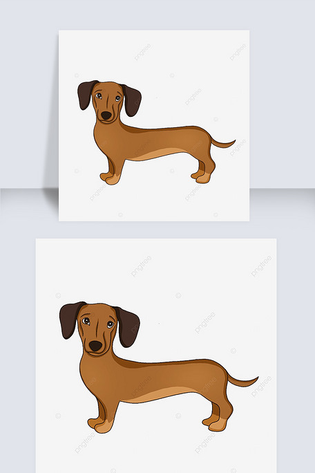 短腿长身腊肠犬剪贴画