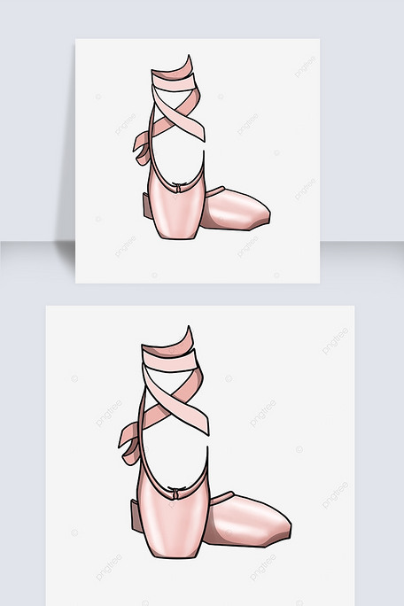 优雅摆放的芭蕾舞鞋剪贴画