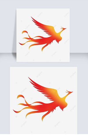 飞翔长尾凤凰剪贴画