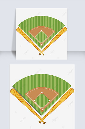 立体平面三角形棒球场剪贴画