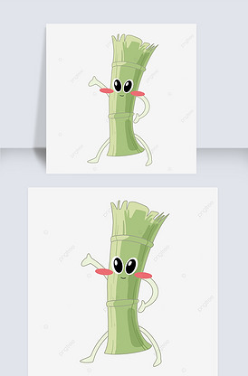 矢量挥舞着可爱的甘蔗