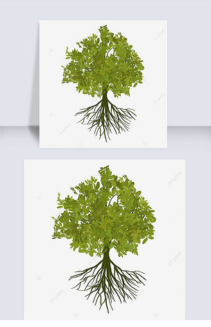绿色大树根剪贴画
