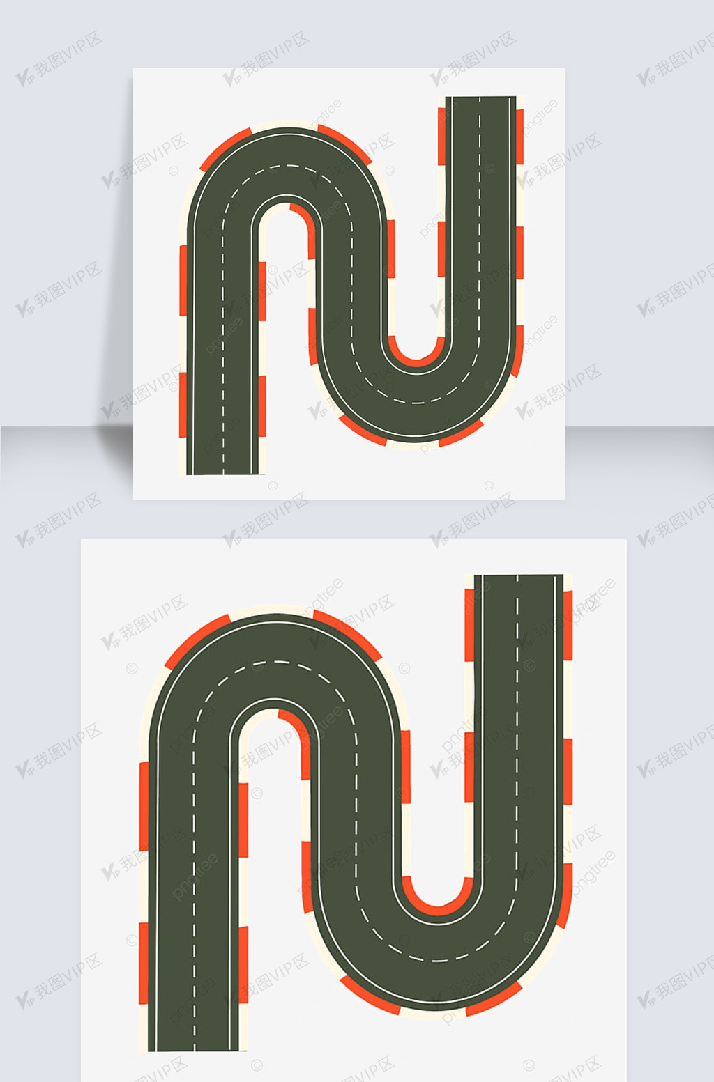 墨绿色弯曲赛道跑道剪贴画