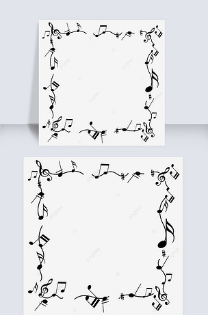 创意音乐黑色音符花边边框