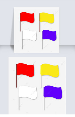 矢量红白旗黄旗