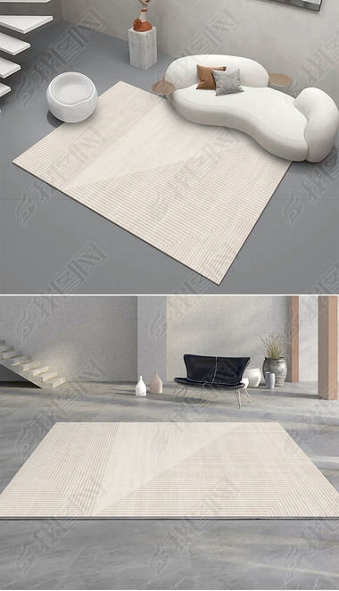 现代简约几何条纹客厅卧室地毯地垫图案设计