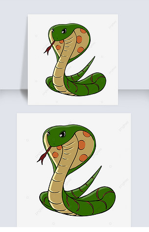 原创眼镜蛇剪贴画动物卡通