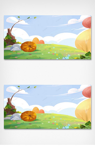 卡通自然风景背景