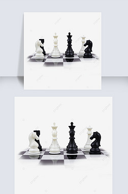 黑白棋子国际象棋棋盘