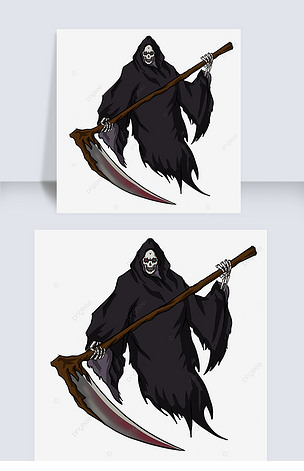 黑袍血痕镰刀死神剪贴画
