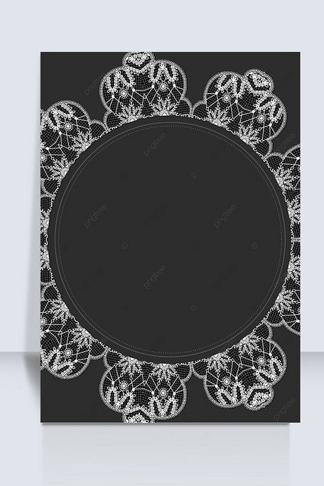 黑色质感优雅蕾丝边框背景