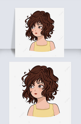 红棕色短卷发女孩