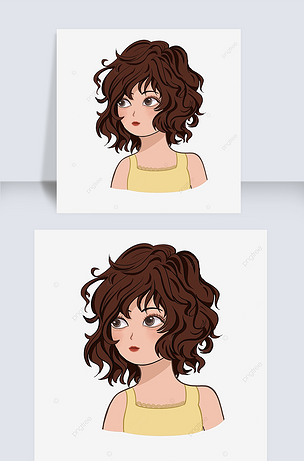 红棕色短卷发女孩