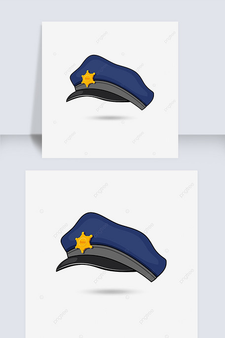 蓝色金色警察帽剪贴画