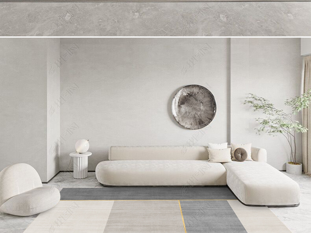 现代简约几何轻奢客厅卧室地毯地垫图案设计