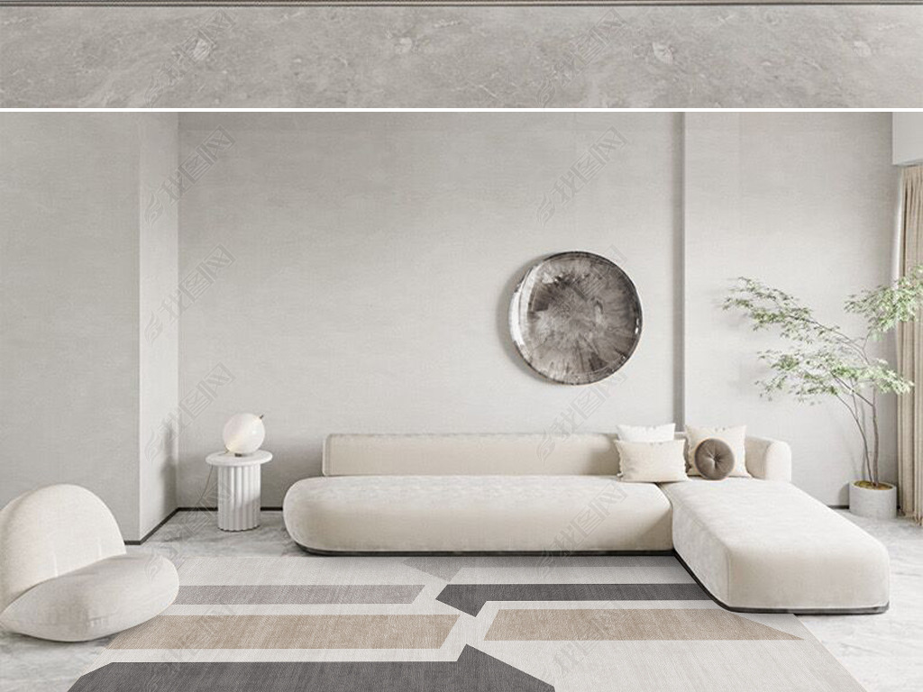 现代简约抽象几何客厅卧室地毯地垫图案设计