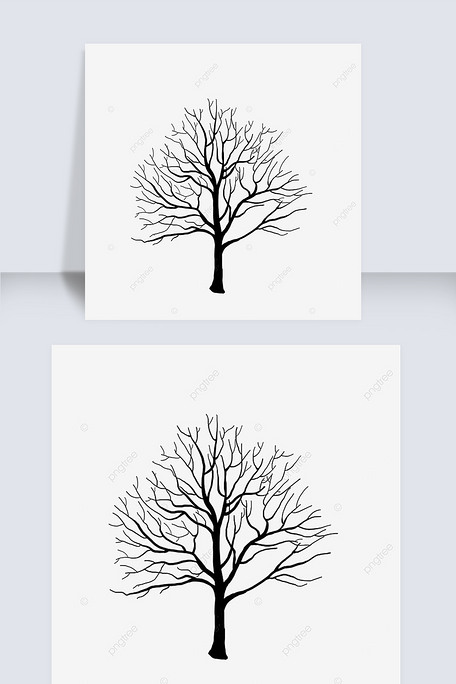 树枝分叉光秃秃的树剪贴画