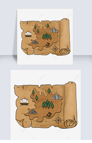 地图藏宝图剪贴画