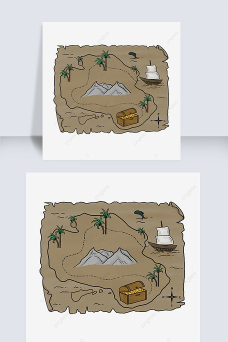 路线图藏宝图剪贴画