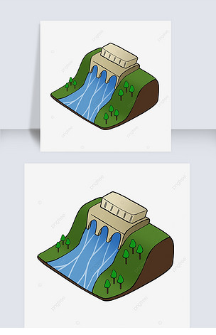 水坝剪贴画卡通风格