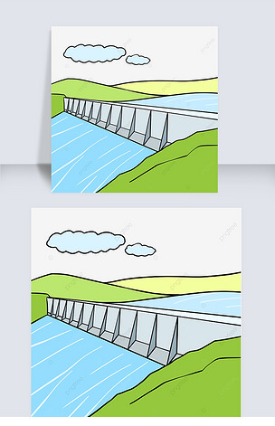 水坝剪贴画卡通水坝水能