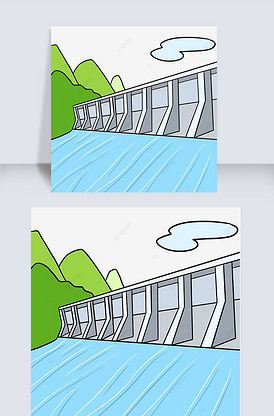 水坝剪贴画水坝卡通风格