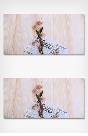 花卉报纸组合背景图