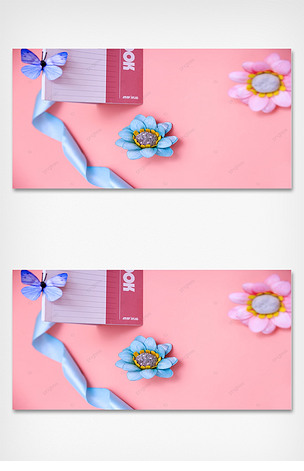 粉色韩式花卉背景图