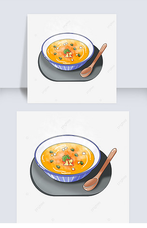 原创热气腾腾的南瓜汤剪贴画