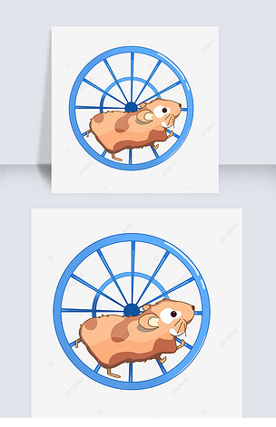 玩滚轮的仓鼠剪贴画