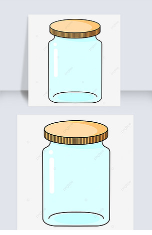 简单卡通盖子罐子剪贴画