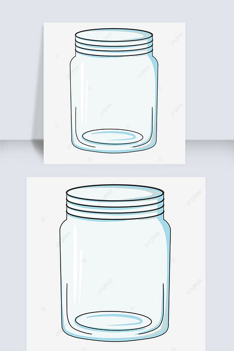 蓝色简单卡通罐子剪贴画