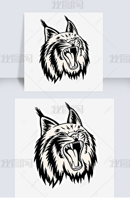 原创纹身山猫剪贴画