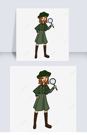高挑少女侦探剪贴画
