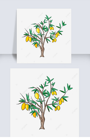 原创芒果树剪贴画香甜芒果版权可商用