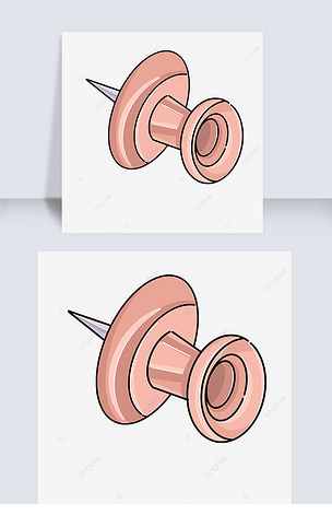 原创粉色的大头钉别针剪贴画